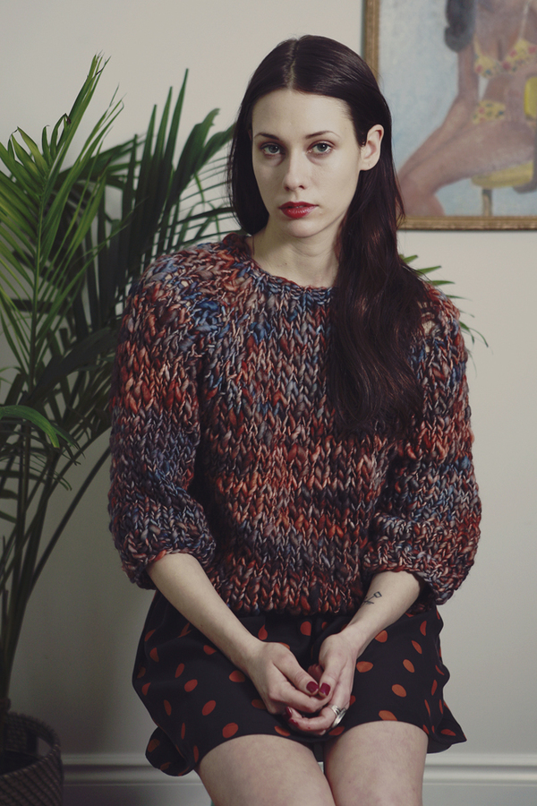 kingston hand knit merino sweater (shown in Nebula) kingston hand knit merino sweater (shown in Nebula)