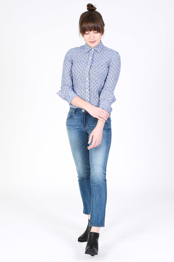 Vert & Vogue Button down shirt in blue floral Vert & Vogue Button down shirt in blue floral