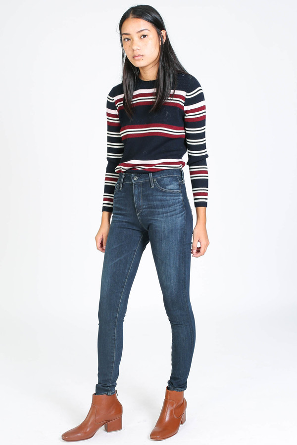 Chinti and Parker Rib Striped Sweater in navy Chinti and Parker Rib Striped Sweater in navy