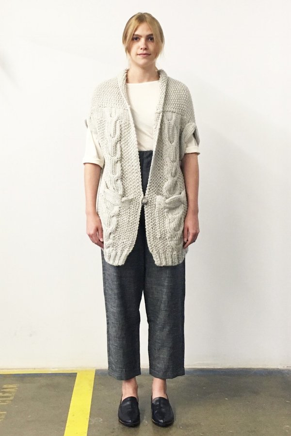 Study NY Hand Knit Vest - Oatmeal Alpaca Study NY Hand Knit Vest - Oatmeal Alpaca