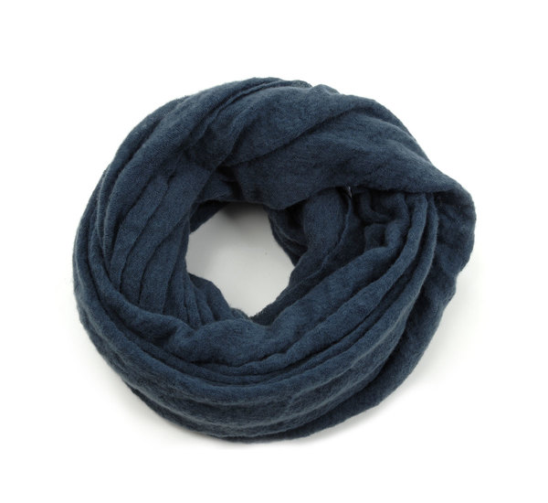 Blue Grey Cashmere Tube Scarf by Botto Giuseppe Blue Grey Cashmere Tube Scarf by Botto Giuseppe