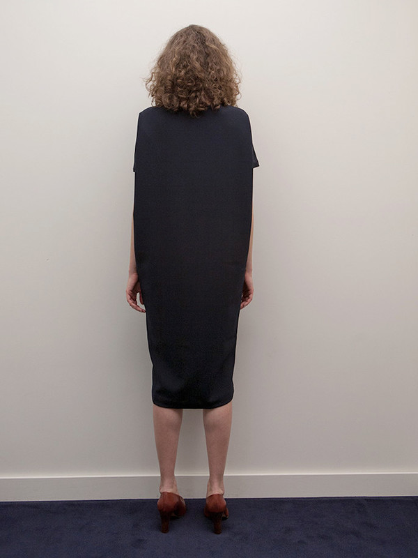 KAAREM Triangle Midi Dolman Open Back Dress, Blue/Black KAAREM Triangle Midi Dolman Open Back Dress, Blue/Black