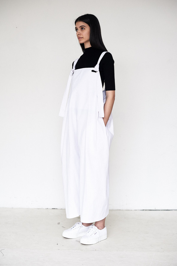 Collina Strada Twill Humpback Overalls - White Collina Strada Twill Humpback Overalls - White