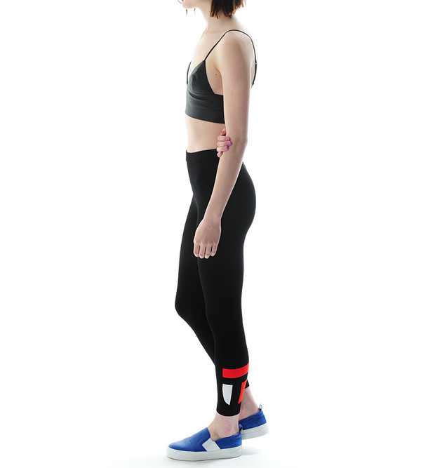 T By Alexander Wang Matte Viscose Nylon Knit Logo Legging T By Alexander Wang Matte Viscose Nylon Knit Logo Legging