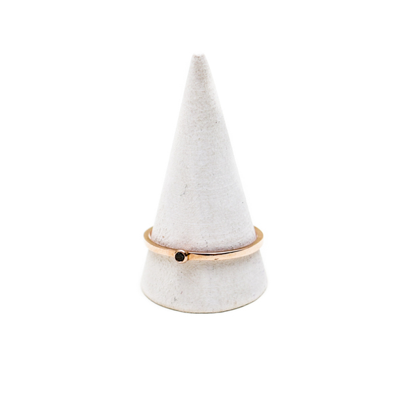 Gabriela Artigas Single Black Diamond Ring in Rose Gold Gabriela Artigas Single Black Diamond Ring in Rose Gold