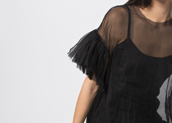 Louiza Babouryan Ruffle Sleeve Dress with Slip Louiza Babouryan Ruffle Sleeve Dress with Slip