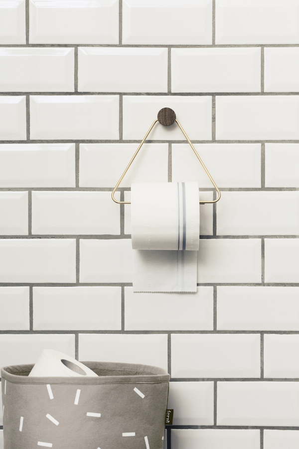Ferm Living Brass And Oak Toilet Paper Holder Ferm Living Brass And Oak Toilet Paper Holder