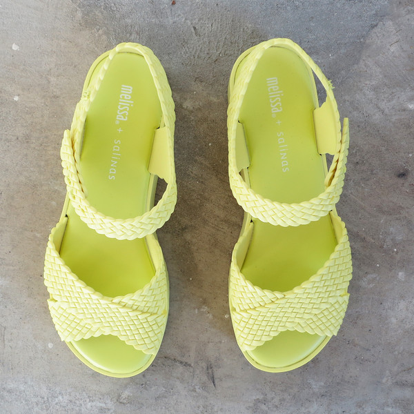 Melissa Hotness + Salinas Sandals in Lime Yellow Melissa Hotness + Salinas Sandals in Lime Yellow
