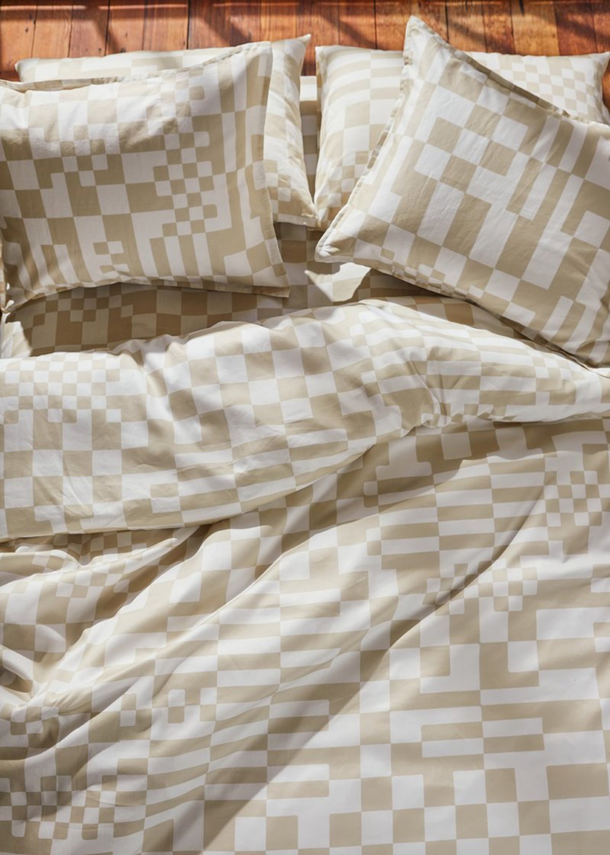 Dusen Dusen Set Check Duvet beige/white Garmentory