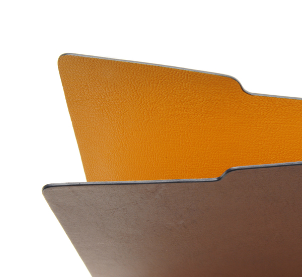 Unisex Hayden Leather Brown and Yellow Leather File Folder Unisex Hayden Leather Brown and Yellow Leather File Folder