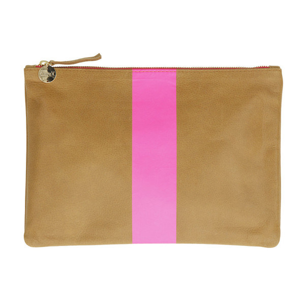 Clare V. Flat Clutch Stripe Nubuck Clare V. Flat Clutch Stripe Nubuck