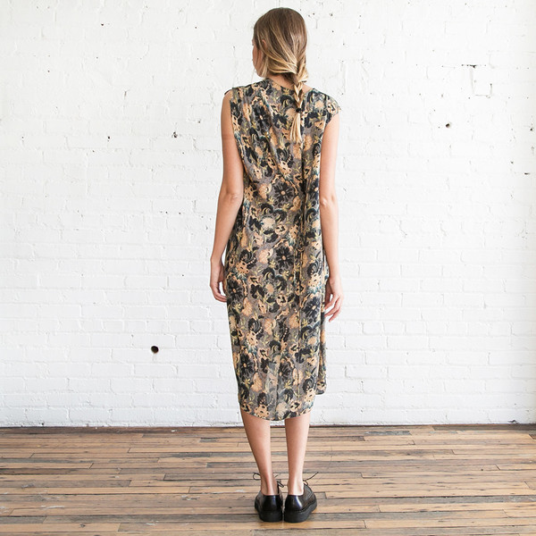 Gary Graham Shoulder Drape Dress Embroidery Gary Graham Shoulder Drape Dress Embroidery
