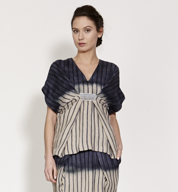 TiA CiBANi Inked sarong wrap V-neck Tee TiA CiBANi Inked sarong wrap V-neck Tee