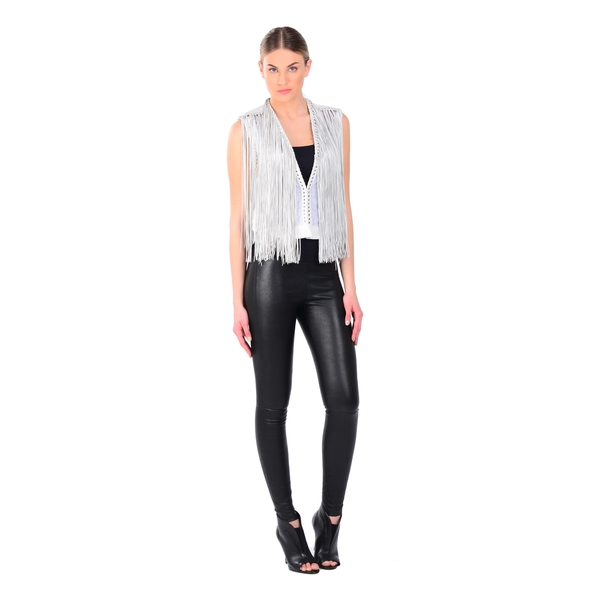 LAMARQUE Brittany Leather Fringed Vest LAMARQUE Brittany Leather Fringed Vest