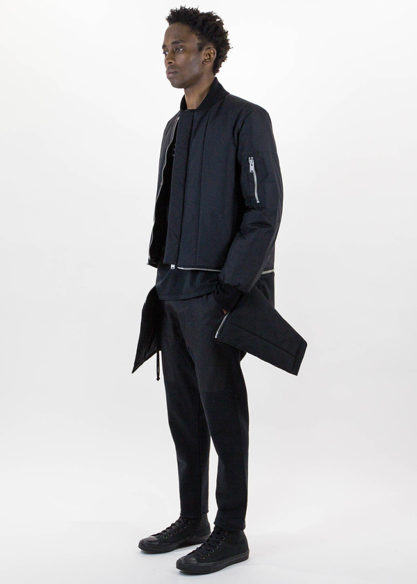 Siki Im Black Long Detachable Bomber Siki Im Black Long Detachable Bomber