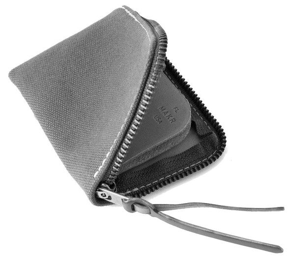 MAKR Canvas Zip Slim Wallet in Charcoal MAKR Canvas Zip Slim Wallet in Charcoal