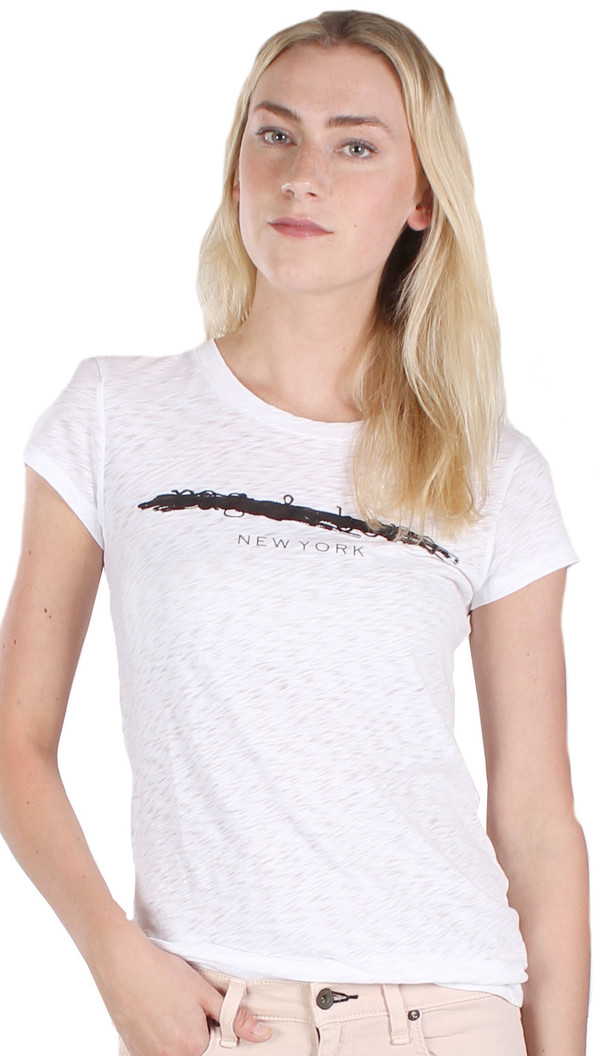 Rag & Bone Classic Tee Distressed in Bright White Rag & Bone Classic Tee Distressed in Bright White
