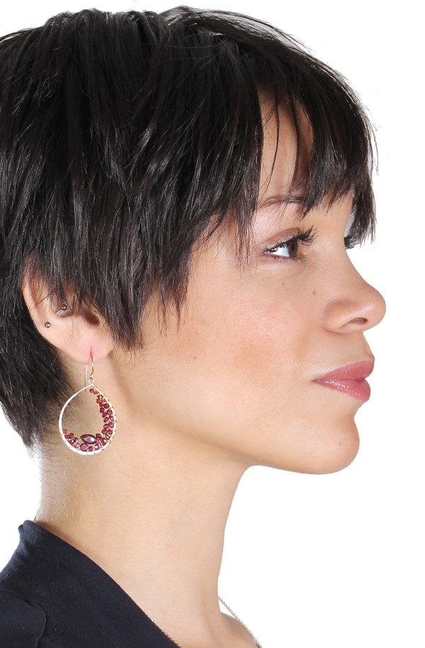 James and Jezebelle Garnet Hoops James and Jezebelle Garnet Hoops