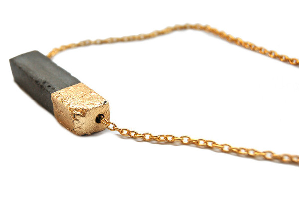Maple & Mauve Gold Leaf Rectangle 20" Chain Necklace Maple & Mauve Gold Leaf Rectangle 20" Chain Necklace