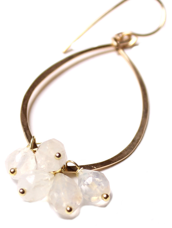 Moonstone Dangle Hoops Moonstone Dangle Hoops