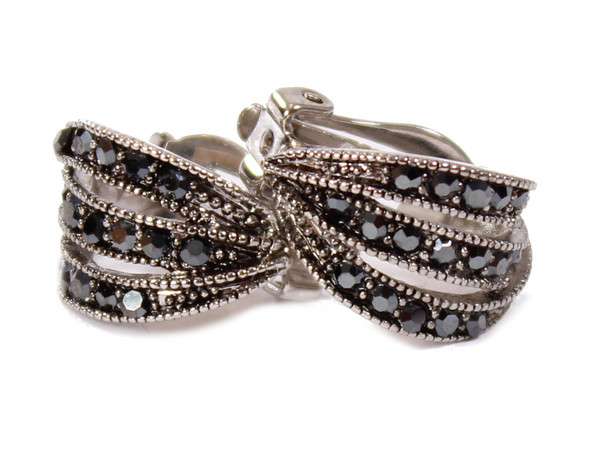 Abel Silver Curved Deco Earrings Abel Silver Curved Deco Earrings
