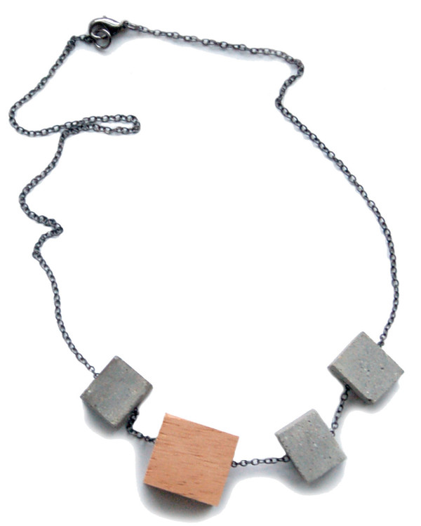 Wood and Concrete Block Necklace Wood and Concrete Block Necklace