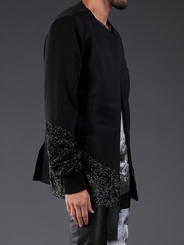 MEN'S HORACE NEOPRENE TAILORED JACKET WITH LAME DETAILS MEN'S HORACE NEOPRENE TAILORED JACKET WITH LAME DETAILS