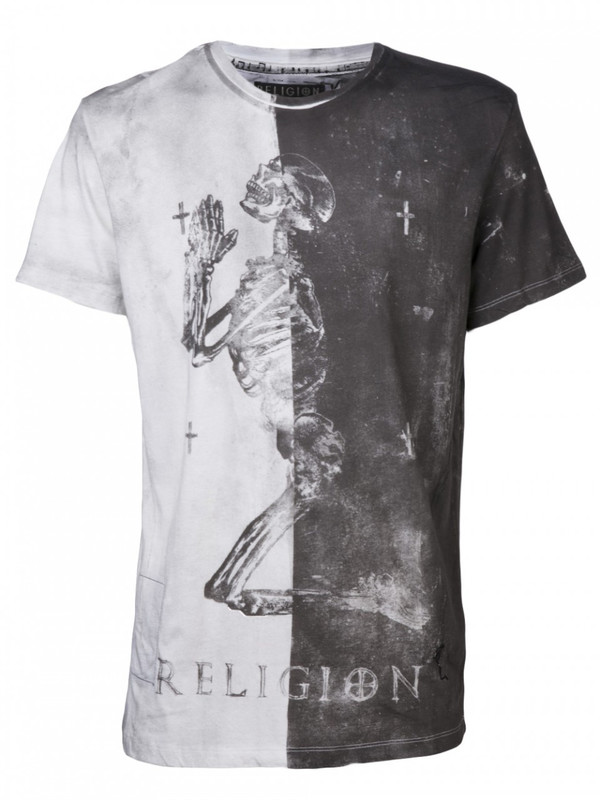 RELIGION ALL OVER CARRIER CREW NECK TEE RELIGION ALL OVER CARRIER CREW NECK TEE