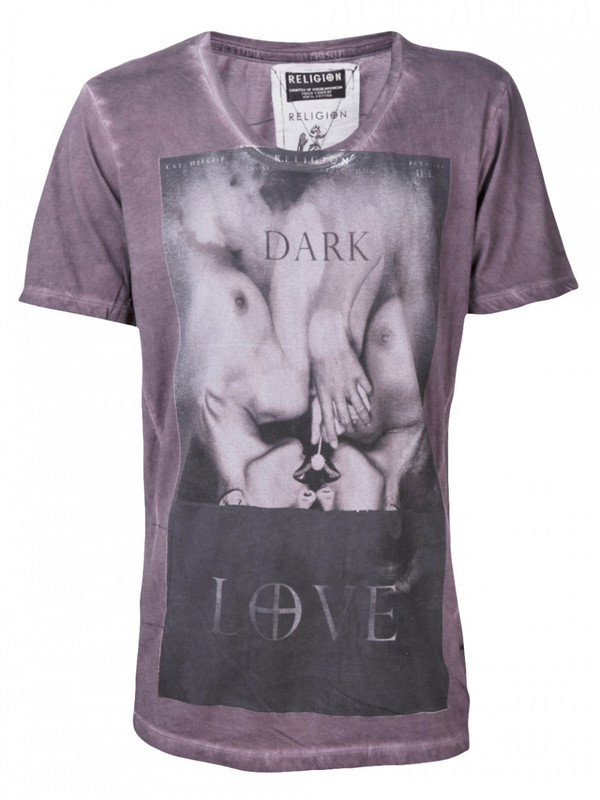 RELIGION DARK LOVE SCOOP NECK TEE RELIGION DARK LOVE SCOOP NECK TEE
