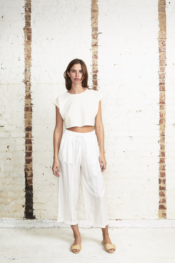 Off Season NYC Zinnia Pant Silk Satin White Off Season NYC Zinnia Pant Silk Satin White