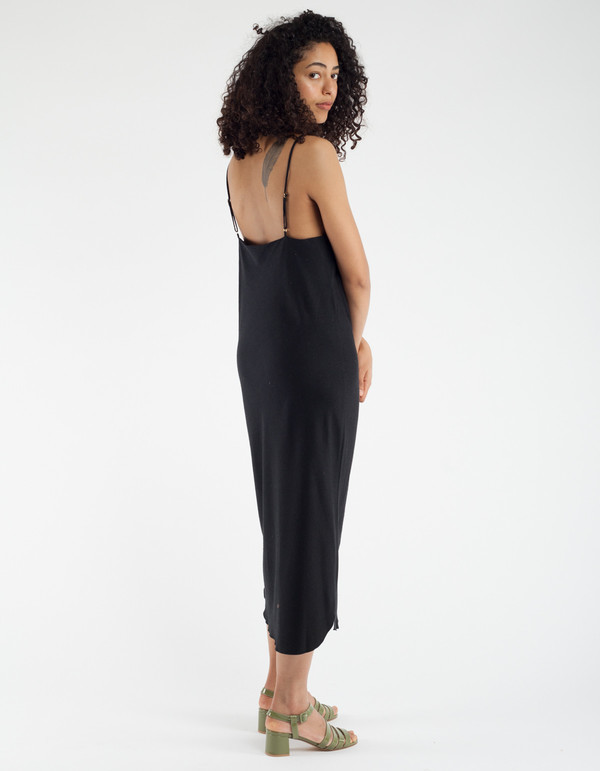 Ozma Slip Dress Black Silk Noil Ozma Slip Dress Black Silk Noil