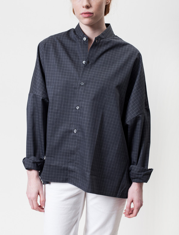 1205 Womens Shawl Collar Shirt Grid 1205 Womens Shawl Collar Shirt Grid