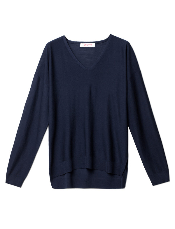 Organic by John Patrick V-Neck Superfine Merino Navy Organic by John Patrick V-Neck Superfine Merino Navy