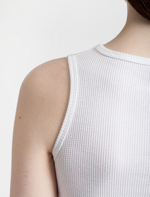 Sunspel Waffle Tank White Sunspel Waffle Tank White