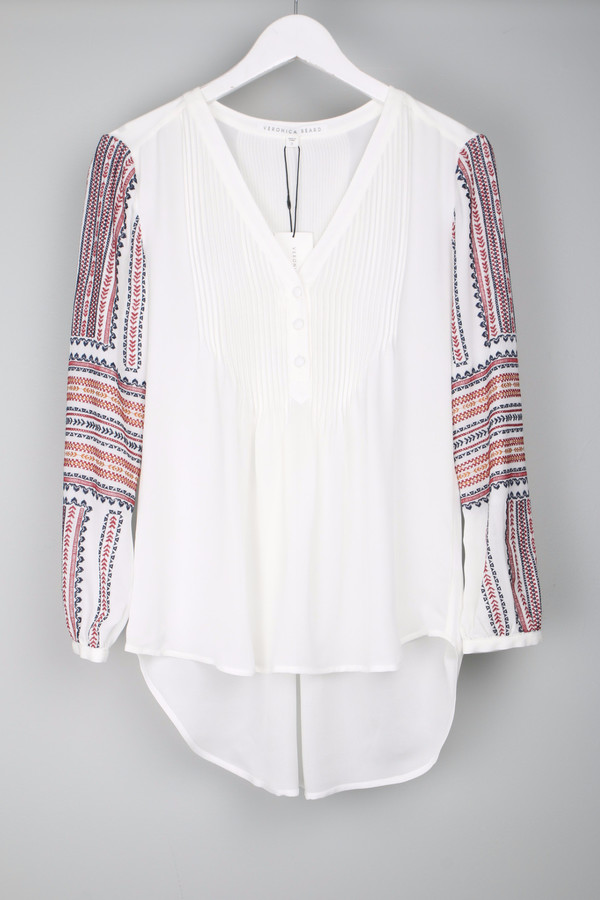 Veronica Beard Spruce Boho Blouse White Veronica Beard Spruce Boho Blouse White