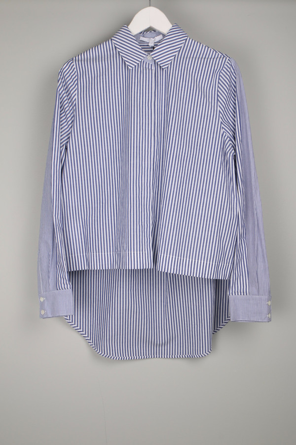 10 Crosby by Derek Lam Shirt W/ Back Tail Blue/White 10 Crosby by Derek Lam Shirt W/ Back Tail Blue/White