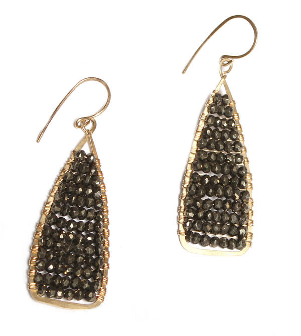 James and Jezebelle Pyrite Wrapped Earrings James and Jezebelle Pyrite Wrapped Earrings