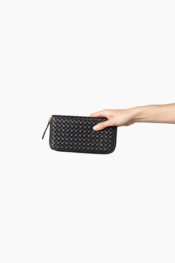 Clare V. Zip Wallet-black basket weave Clare V. Zip Wallet-black basket weave