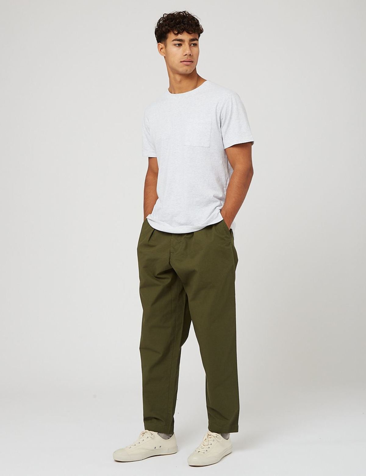 Pleated Track Ripstop Pant - Green 