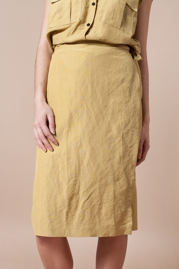 Creatures of Comfort Natasha Dress - silk linen maize Creatures of Comfort Natasha Dress - silk linen maize