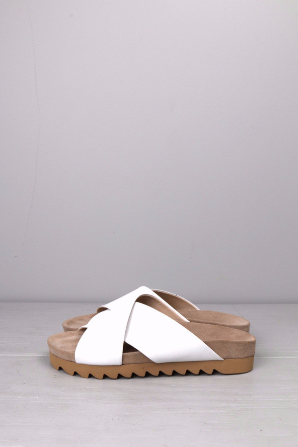 L'agence Cross Sandal White Leather L'agence Cross Sandal White Leather