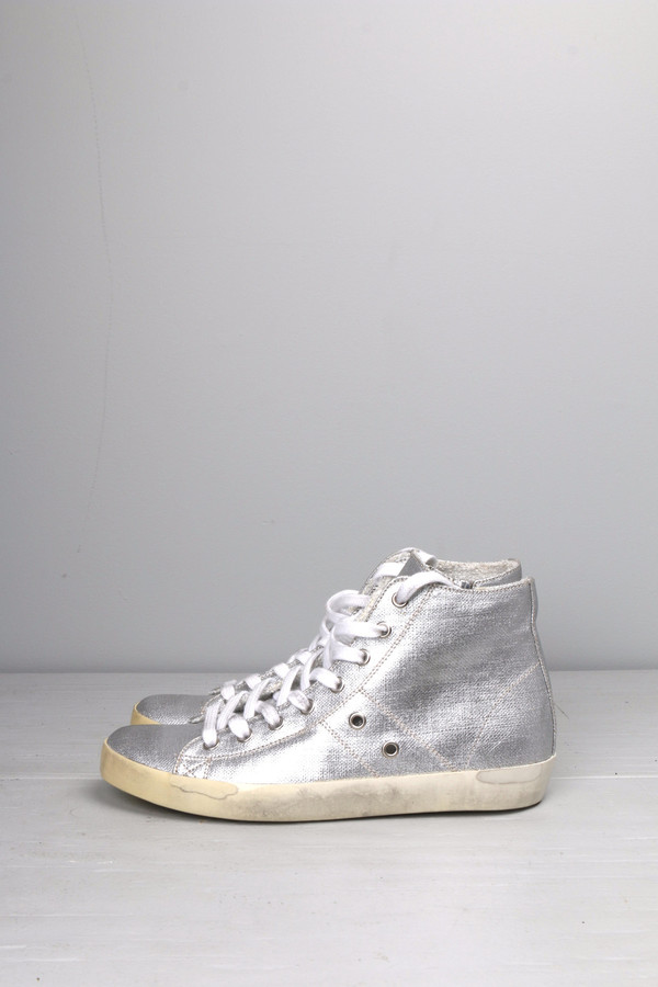 Leather Crown Silver High Top Leather Crown Silver High Top