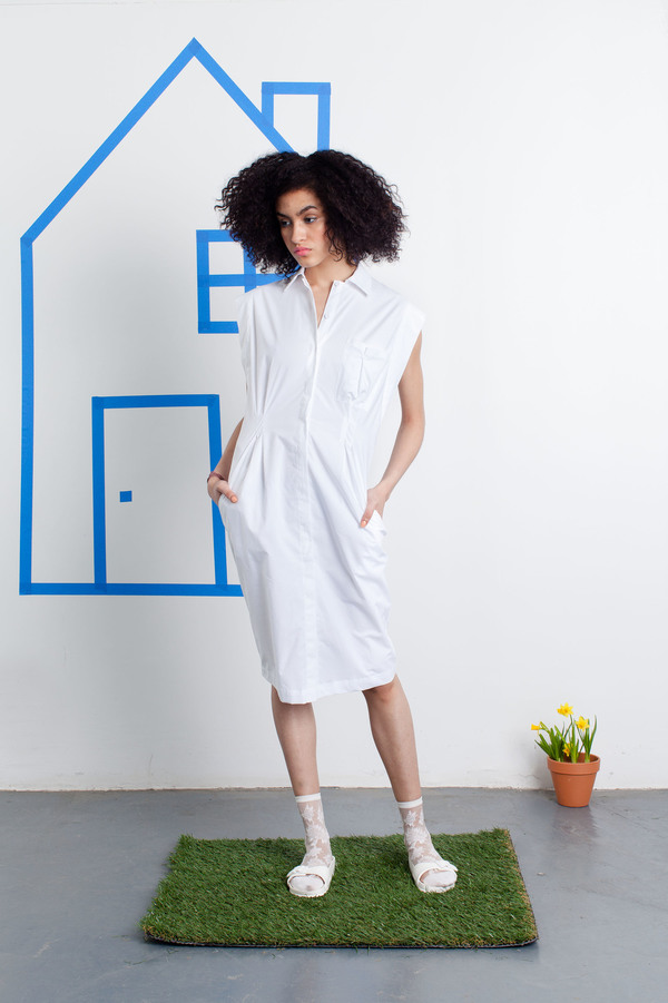 Tia Cibani Button Down Shirt Dress Tia Cibani Button Down Shirt Dress