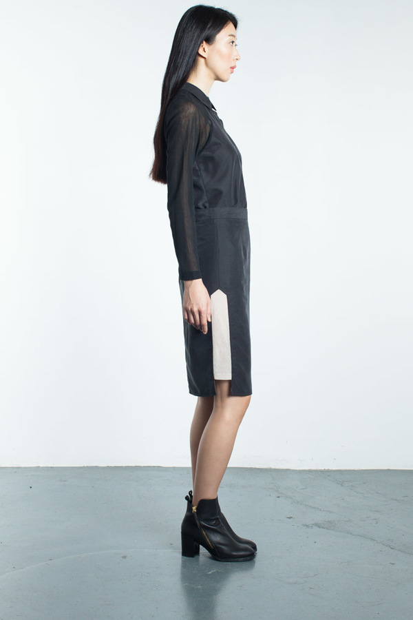 Mandarin & General Raglan Sheer Sleeve Button Up Mandarin & General Raglan Sheer Sleeve Button Up