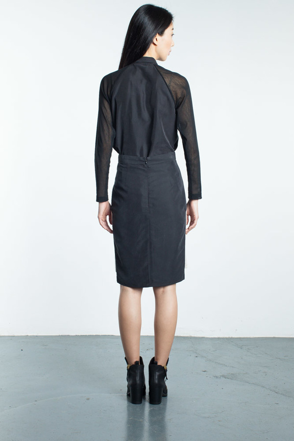 Mandarin & General Windowpane Skirt Mandarin & General Windowpane Skirt