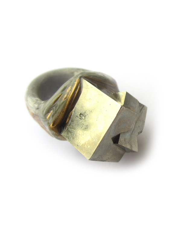 Adina Mills The Align Pyrite Cube Ring Adina Mills The Align Pyrite Cube Ring