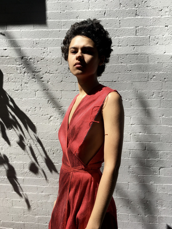 Alexa Stark Red Silk Wrap Dress Alexa Stark Red Silk Wrap Dress