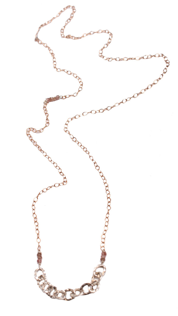 Sarah Dunn Rose Gold Chain with Silver Links Necklace Sarah Dunn Rose Gold Chain with Silver Links Necklace