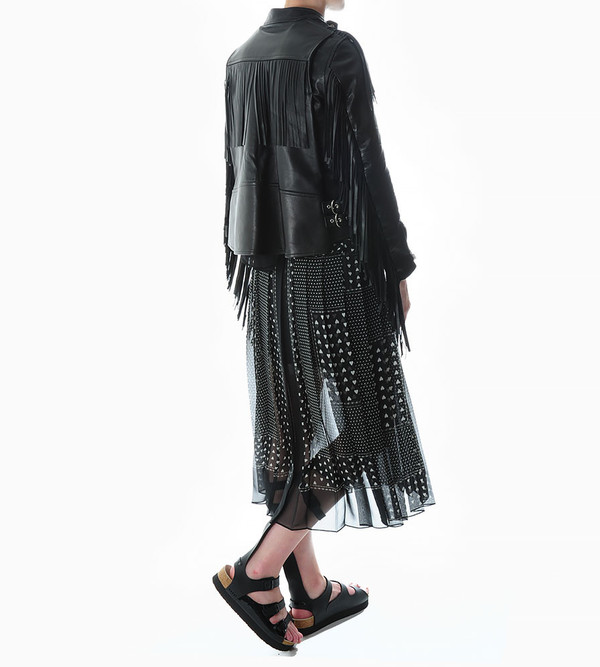 Sacai Luck Fringed Leather Motorcycle Jacket Sacai Luck Fringed Leather Motorcycle Jacket