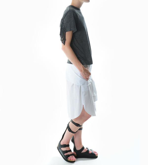Sacai Luck Grey Fringe Back T-shirt Sacai Luck Grey Fringe Back T-shirt
